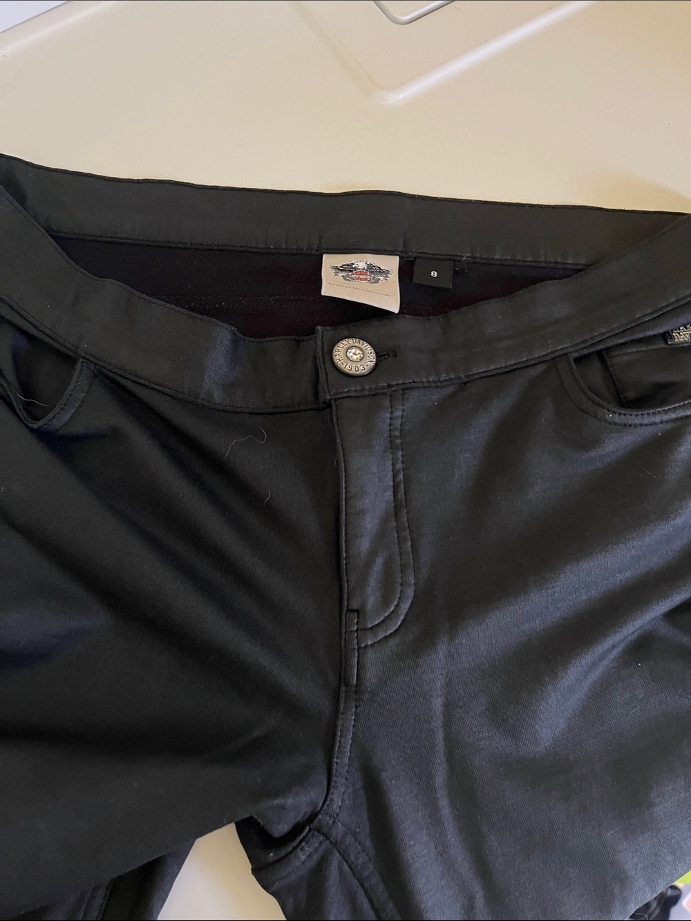 Harley-Davidson Black Women's Pants with Branded Button